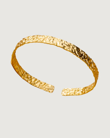 ORGANIC TEXTURED OPEN CUFF BRACELET 18K GOLD PVD - STUDIO JO STORE